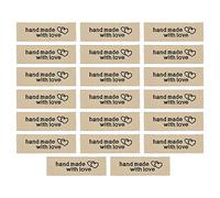 sourcing map 20pcs Handmade with Love Nastro Tessuto Etichette Da Cucire Personalizzate Ricamato Etichette in Tessuto per Articoli Fatti A Mano Crochet Abbigliamento Cappello Cioc