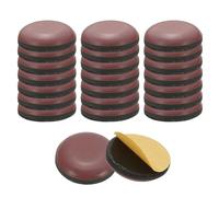 sourcing map 24 feltrini scorrevoli per mobili, 2,2 cm, rotondi, riutilizzabili, per moquette, piastrelle, vinile, pavimenti in legno, protezioni per lo spostamento, colore: marrone