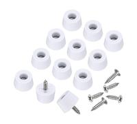 sourcing map 24 piedini in gomma antiscivolo, con viti da 4 mm, per tagliere, piedini in gomma antiscivolo per tagliere, colore bianco, 1,2 cm di altezza x 1,8 cm di profondità