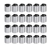 sourcing map 24 tappi a disco in plastica alluminizzata, 28/410, tappi di ricambio durevoli, per bottiglie da spremere, bottiglie ricaricabili, plastica, vuoti, shampoo, argento nero