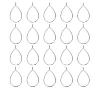 sourcing map 25 ciondoli in lega con lunette aperte, pendenti geometrici con cornice cava a goccia, per la creazione di gioielli in resina, orecchini, collane, bracciali, fai da te, tono argento