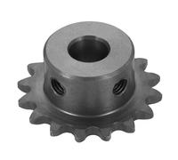 sourcing map # 25 Pignone a rullo per catena 10 mm foro 35,5 mm OD, 16 denti C45 acciaio al carbonio ANSI catena NO.25 Pignone a rullo foro rotondo senza superficie rifinita per catena ISO 04C