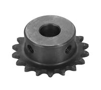 sourcing map # 25 Pignone a rullo per catena 10 mm foro 39,5 mm OD, 18 denti C45 in acciaio al carbonio ANSI catena NO.25 Pignone a rullo foro rotondo senza superficie rifinita per catena ISO 04C