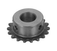 sourcing map # 25 Pignone a rullo per catena 14 mm foro 39,5 mm OD, 18 denti C45 in acciaio al carbonio ANSI catena NO.25 Pignone a rullo foro rotondo senza superficie rifinita per catena ISO 04C