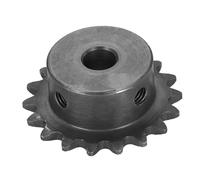 sourcing map # 25 Pignone a rullo per catena 8 mm foro 39,5 mm OD, 18 denti C45 acciaio al carbonio ANSI Catena NO.25 Pignone a rullo Foro rotondo senza superficie rifinita per catena ISO 04C