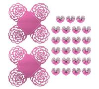 sourcing map 25 pirottini per tartufi, 10,2 cm, in carta a specchio, per cioccolatini, caramelle, rose, vassoio da dessert quadrato, per matrimoni, feste di compleanno, negozi di dessert, colore: rosa