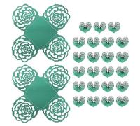 sourcing map 25 pirottini per tartufi, 10,2 cm, in carta a specchio, per cioccolatini, caramelle, rose, vassoio da dessert quadrato, per matrimoni, feste di compleanno, negozi di dessert, celesti