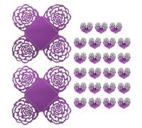 sourcing map 25 pirottini per tartufi, 10,2 cm, in carta a specchio, per cioccolatini, caramelle, rose, vassoio da dessert quadrato, per matrimoni, feste di compleanno, negozi di dessert, viola scuro