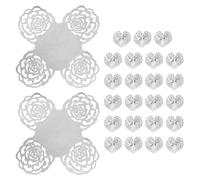 sourcing map 25 pirottini per tartufo, 10,2 cm, in carta a specchio, per cioccolatini, caramelle, rose, vassoio da dessert quadrato, per matrimoni, feste di compleanno, negozi di dessert, argento