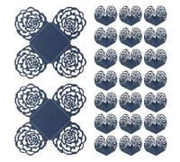 sourcing map 25 pirottini quadrati da 1,0 x 1,0 cm, per cupcake e dolci, in carta, per matrimoni, compleanni, colore blu scuro