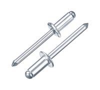 sourcing map 25 rivetti ciechi in alluminio da 1/4" x 1/2", impugnatura in alluminio e mandrino in acciaio, rivetti lunghi divisi a testa a cupola, per metallo, mobili, automotive, argento