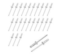 sourcing map 25 rivetti in alluminio con impugnatura grande, 5/32 "x 5/8", rivetti ciechi multi-grip per riparazioni automobilistiche, kayak, barche, edifici e contenitori