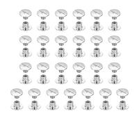 sourcing map 25 set di viti Chicago M5 x 4 mm Phillips chiodo rivetti borchie rivetti vincolante vite per fai da te artigianato cintura in pelle borse rilegatura, bianco