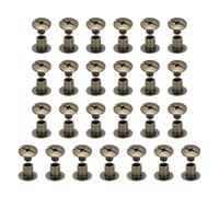 sourcing map 25 set di viti Chicago M5 x 6 mm Phillips chiodo rivetti borchie rivetti vincolante vite per fai da te artigianato cintura in pelle borsa rilegatura, bronzo