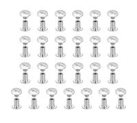 sourcing map 25 set di viti Chicago M5 x 9 mm Phillips chiodo rivetti borchie rivetti vincolante vite per fai da te artigianato cintura in pelle borse rilegatura, bianco