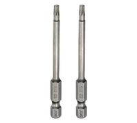 sourcing map 2pcs T15 Torx Testa Cacciavite Bit 1/4 "Hex Shank 3" (75mm) Lungo Magnetico No Hole Tip Tamper Proof 6 Point Star Screw Driver Drill Bit S2 Acciaio Industriale Potenza Cacciaviti