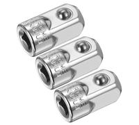 sourcing map 3 adattatori per bussole a impatto da 1/4" femmina a 1/2" maschio, convertitore SAE standard, chiave a cricchetto, barra di conversione, argento