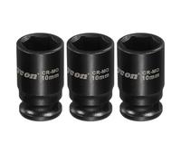 sourcing map 3 bussole a 6 punti con attacco da 1/4 di pollice da 10 mm metriche standard bussole in acciaio Cr-Mo mandrino esagonale per riparazione automatica