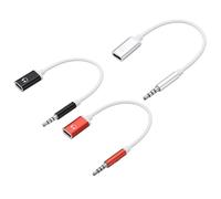 sourcing map 3 cavi audio TRS da 3,5 mm maschio a tipo C femmina, adattatore convertitore per auricolari, adattatore da USB a jack per cuffie, per lettori MP3, laptop, smartphone, nero/argento/rosso