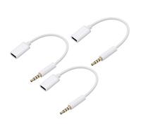 sourcing map 3 cavi audio TRS da 3,5 mm maschio a tipo C femmina, adattatore convertitore per auricolari, adattatore da USB a jack per cuffie, per lettori MP3, lettori CD, laptop, smartphone, bianco