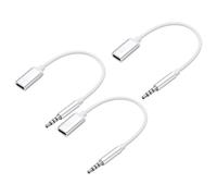 sourcing map 3 cavi audio TRS da 3,5 mm maschio a tipo C femmina, adattatore convertitore per auricolari, adattatore da USB a jack per cuffie, per lettori MP3, lettori CD, laptop, smartphone, argento