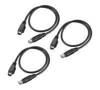 sourcing map 3 cavi di prolunga PS/2 per mouse e tastiera, 6 m, mini DIN a 6 pin, da maschio a femmina, convertitore per tastiera per scanner PC, nero