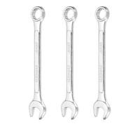 sourcing map 3 chiavi combinate da 11 mm metriche a 12 punte e estremità aperta, in acciaio zincato a doppia estremità, per riparazioni fai da te di tubi, mobili, macchine fai da te, argento bianco