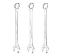 sourcing map 3 chiavi combinate da 18 mm metriche a 12 punte e estremità aperta, in acciaio zincato a doppia estremità, per riparazioni fai da te di tubi, mobili, macchine fai da te, argento bianco