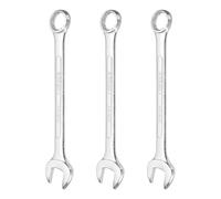sourcing map 3 chiavi combinate da 21 mm metriche a 12 punti e estremità aperta, in acciaio zincato a doppia estremità, per riparazioni fai da te di tubi, mobili, macchine fai da te, argento bianco