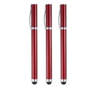 sourcing map 3 penne a sfera con punta stilo 2 in 1 penna a inchiostro e penne stilo in gomma a punta fine per tutti i touch screen capacitivi, universale, rosso