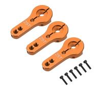 sourcing map 3 pezzi in lega di alluminio 25T servo braccio corno per fai da te RC auto/barca/aeroplano accessori barca, arancione