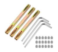 sourcing map 3 pomelli per porta, lunghi 100 mm, con viti esagonali e chiave, maniglie quadrate di ricambio per montaggio di mobili, progetti fai da te, oro