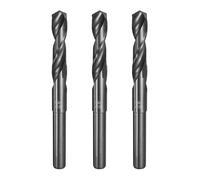 sourcing map 3 punte elicoidali per trapano con gambo ridotto, diametro 9/16", gambo da 1/2", in acciaio ad alta velocità, finitura in ossido nero, punte per trapano per metalli duri, acciaio