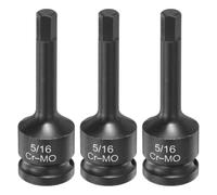 sourcing map 3 punte esagonali a percussione da 1,3 cm, punte esagonali da 0,8 cm, lunghezza 78 mm, cr-Mo SAE, per riparazione automobilistica, costruzione industriale e fai da te