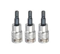 sourcing map 3 punte esagonali da 3/8 "Drive H5 S2 in acciaio a testa esagonale per cacciavite punte per trapano CR-V adattatore per presa per asse domestico auto dadi esagonali bulloni riparazione