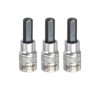 sourcing map 3 punte esagonali da 3/8 "Drive H8 S2 in acciaio a testa esagonale per cacciavite punte per trapano CR-V adattatore per presa per asse domestico auto dadi esagonali bulloni riparazione