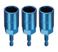 sourcing map 3 punte per trapano avvitatore da 19 mm, attacco metrico da 1/4", codolo esagonale da 80 mm, extra lunghe, a 6 punti, cambio rapido, in acciaio Cr-V, per avvitatori elettrici, blu