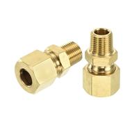 sourcing map 3 raccordi per tubi di compressione in ottone, 5/16 "OD x 1/8" NPT maschio connettore dritto accoppiamento adattatore raccordi