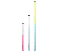 sourcing map 3 righelli dritti in acrilico trasparente, 15/20/30 cm, con gradiente trasparente, tridimensionale, in plastica, quadrato, strumento di misurazione per ufficio, rosa/grigio/blu giallo