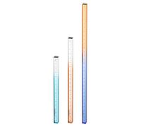 sourcing map 3 righelli dritti in acrilico trasparente, 15/20/30 cm, con gradiente trasparente, tridimensionale, in plastica, quadrato, strumento di misurazione per ufficio, blu/arancione/blu giallo