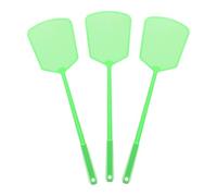 sourcing map 3 scacciamosche da 16,3 x 13,5 cm, in plastica, manuale, con manico lungo, per casa, interni ed esterni, verde