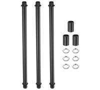 sourcing map 3 set di aste per lampada a tubo dritto da 22 cm, in acciaio al carbonio M10, asta a doppia estremità con filettatura fine con dadi di bloccaggio, connettore a manicotto per lampade da