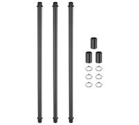 sourcing map 3 set di aste per lampade dritte da 320 mm, in acciaio al carbonio M10, con filettatura fine a doppia estremità con dadi di bloccaggio, connettore a manicotto per lampade da tavolo da