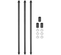 sourcing map 3 set di aste per lampade dritte da 350 mm, in acciaio al carbonio M10, con filettatura fine a doppia estremità con dadi di bloccaggio, connettore a manicotto per lampade da tavolo da