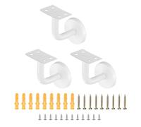 sourcing map 3 staffe per corrimano in acciaio inossidabile, supporto piatto per corrimano da 6,1 cm, staffa per binario quadrato con vite di montaggio per ringhiere per scale Guardrail, bianco