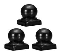 sourcing map 3 tappi per pali a sfera in metallo, 4,1 x 4,1 cm, rotondi con parte superiore a sfera, tappi decorativi per tubi in ferro per pali quadrati, corrimano, ringhiera del ponte, cancello