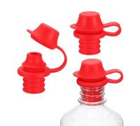 sourcing map 3 tappi per vino in silicone, riutilizzabili, a prova di perdite, con tappo protettivo, per bottiglie di vino, birra, champagne, casa, cucina, bar, rosso