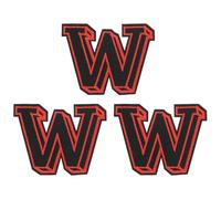 sourcing map 3 toppe ricamate con lettera W, 5,1 cm, in tessuto, con iniziali dell'alfabeto dalla A alla Z, per fai da te, zaini, cappelli, borse, jeans, uniformi, giacche, abbigliamento, decorazione