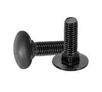 sourcing map 30 bulloni a testa tonda, M6 x 20 mm, in acciaio inox, 18-8 (304), viti a testa tonda quadrata in ossido nero, per accessori di fissaggio, colore nero