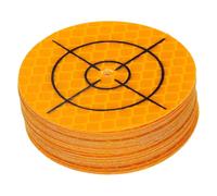 sourcing map 30 fogli riflettori per indagini, 50 mm x 50 mm, autoadesivi, adesivi per punti totali, rotondi, riflettenti, per ispezione navi, misure tunnel, giallo
